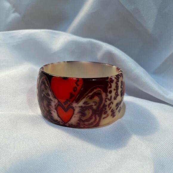 Vintage y2k Grunge Love Letter Lucite Bangle - Picture 2 of 4